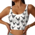 thumbnail image 2 of Haiem Funny Chicken Pattern Womens Sports Bra - U Neck Padded Low Impact Yoga Bra Workout Crop Top Gym Moisture-Wicking Workout Vest -Small, 2 of 9