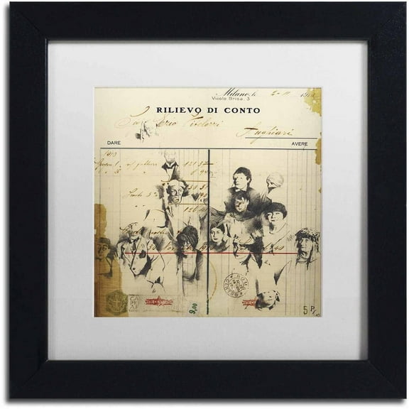 Trademark Fine Art 'Italian Invoice' Canvas Art by Nick Bantock, White Matte, Black Frame