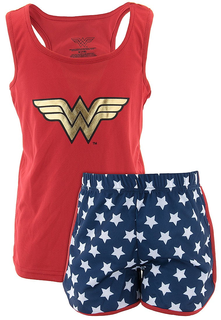 Wonder Woman Girls Cotton Tank Short Pajama Set