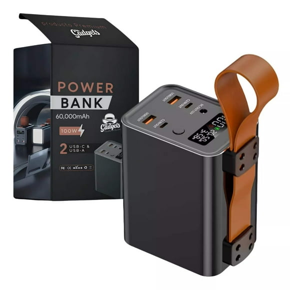 Mr. Gadgets Bateria Externa Portatil Power Bank Bateria Pila Portatil 60,000mah Carga Rapida 100w