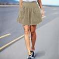 thumbnail image 2 of Shorts for Women 2026 Summer Cotton Plus Size Elastic Waist Wide Leg Casual Shorts with Pockets, 2 of 4