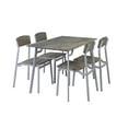 thumbnail image 1 of Toytexx 5-Piece Dining Table Set with 4 Chairs, Modern Rustic Wood-Look Tabletop & Steel Frame, Space-Saving Kitchen & Dining Room Set, Gray Finish, 1 of 7