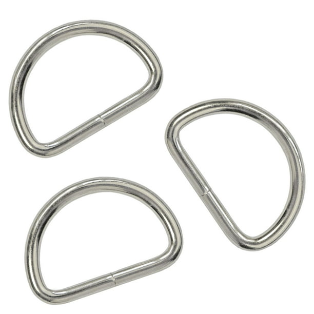 Metal D Ring Non Welded D-Rings Nickel Plated Silver 1 Inch (100 Pack ...