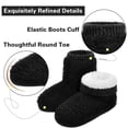 thumbnail image 4 of HOMEHOT Women's Fuzzy Slippers Memory Foam Bootie Slippers for Women Plush Lining Slip-on Bedroom Shoes Adult Black 5 6 Female, 4 of 7