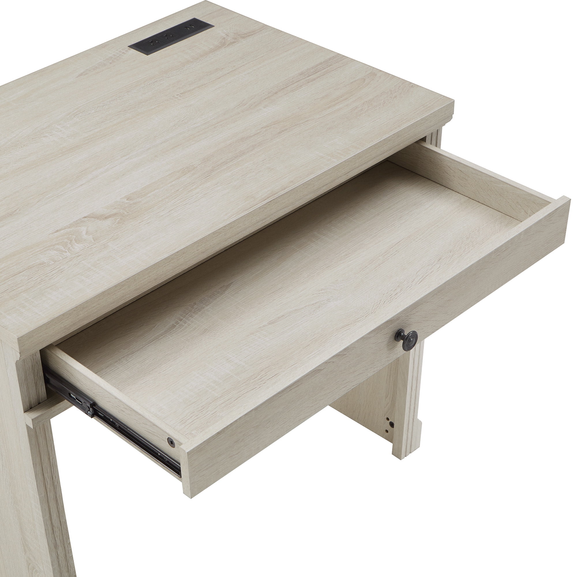 Weston Home Fayston 35 in. Writing Desk with USB Charger, Antique White Finish