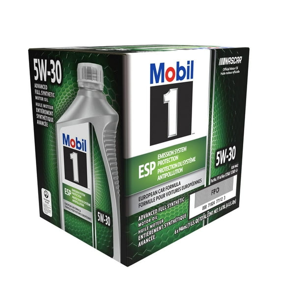 Mobil 1 ESP Full Synthetic Motor Oil 5W-30, 1 Quart, Case of 6