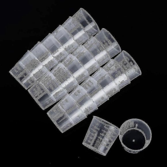 100 Pcs 30 Ml Small Measuring Cup With Scale To Measure Pp Cup Plastic With Cap Experimental Measuring Cup Scale Clean Empty Cup