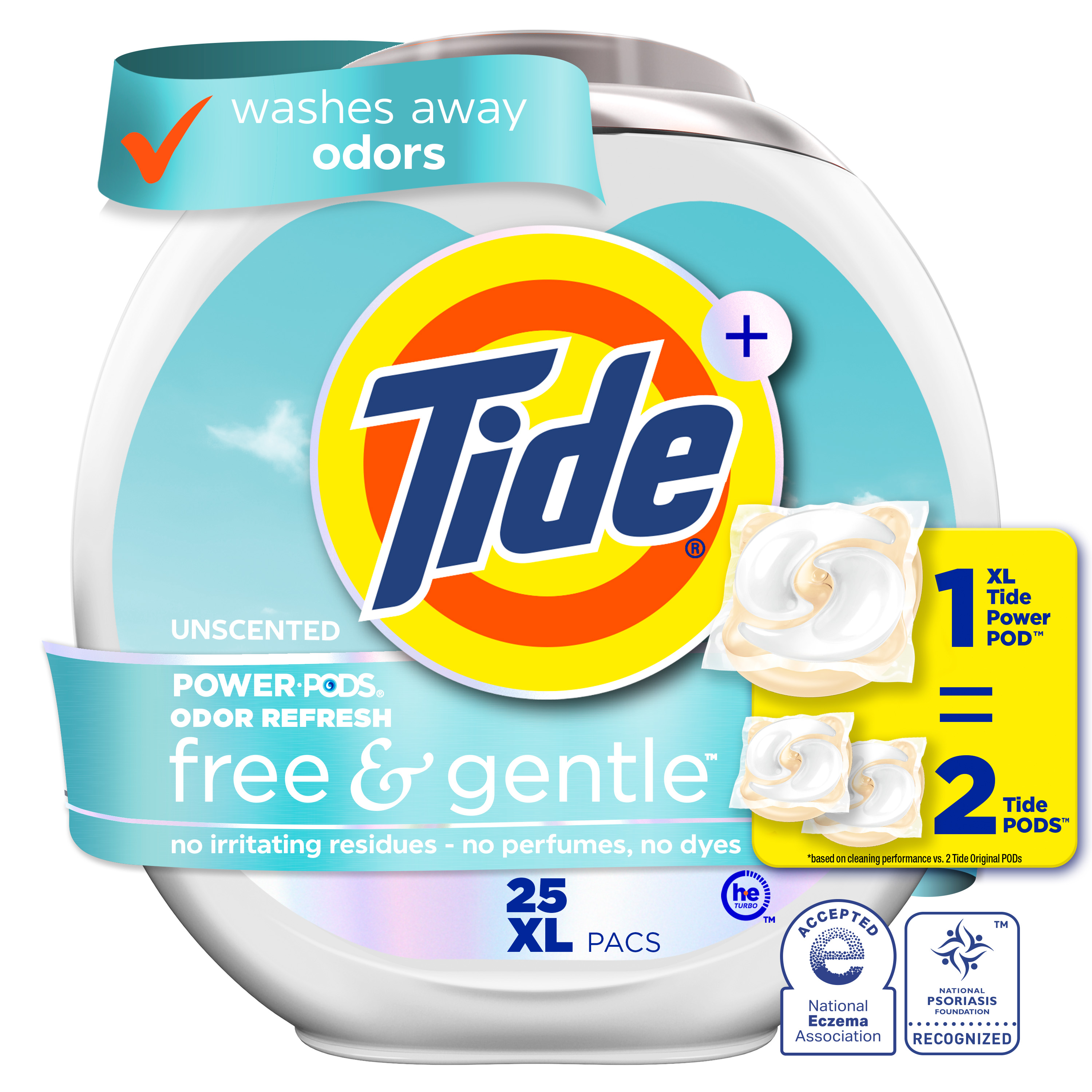 Tide Power Pods Free & Gentle Hypoallergenic, 25 Count photo 1