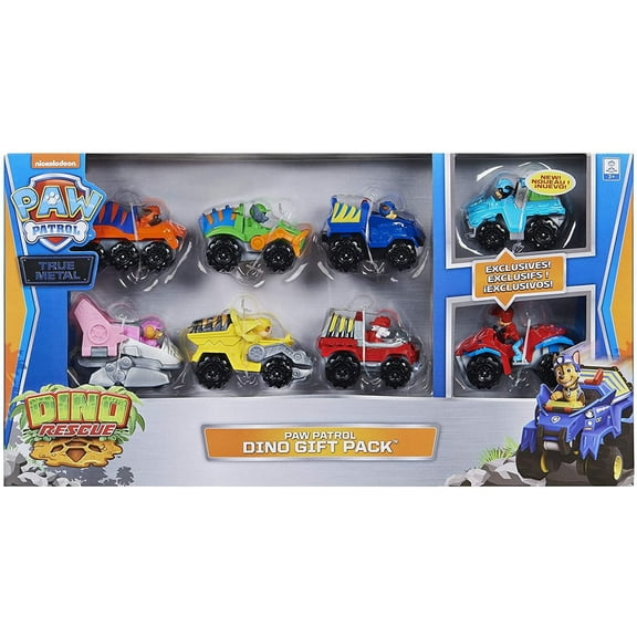 PAW PATROL La 6059296 Children's Toy Set of 8 True Metal Dino Rescue Vehicles