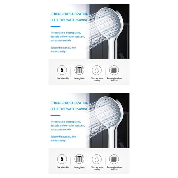 Bearachild Shower Head Plastic Detachable Multi-modes Adjustable Replacing Sprinkler Electroplate Anti-rust Pressure High Sprayer Tipo 1 2Conjunto