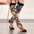thumbnail image 5 of FORMRS Womens Knee High Socks Casual Long Thick Travel Daily Wear, 1 Pair, Large Colorful Flowers Pattern, 5 of 6
