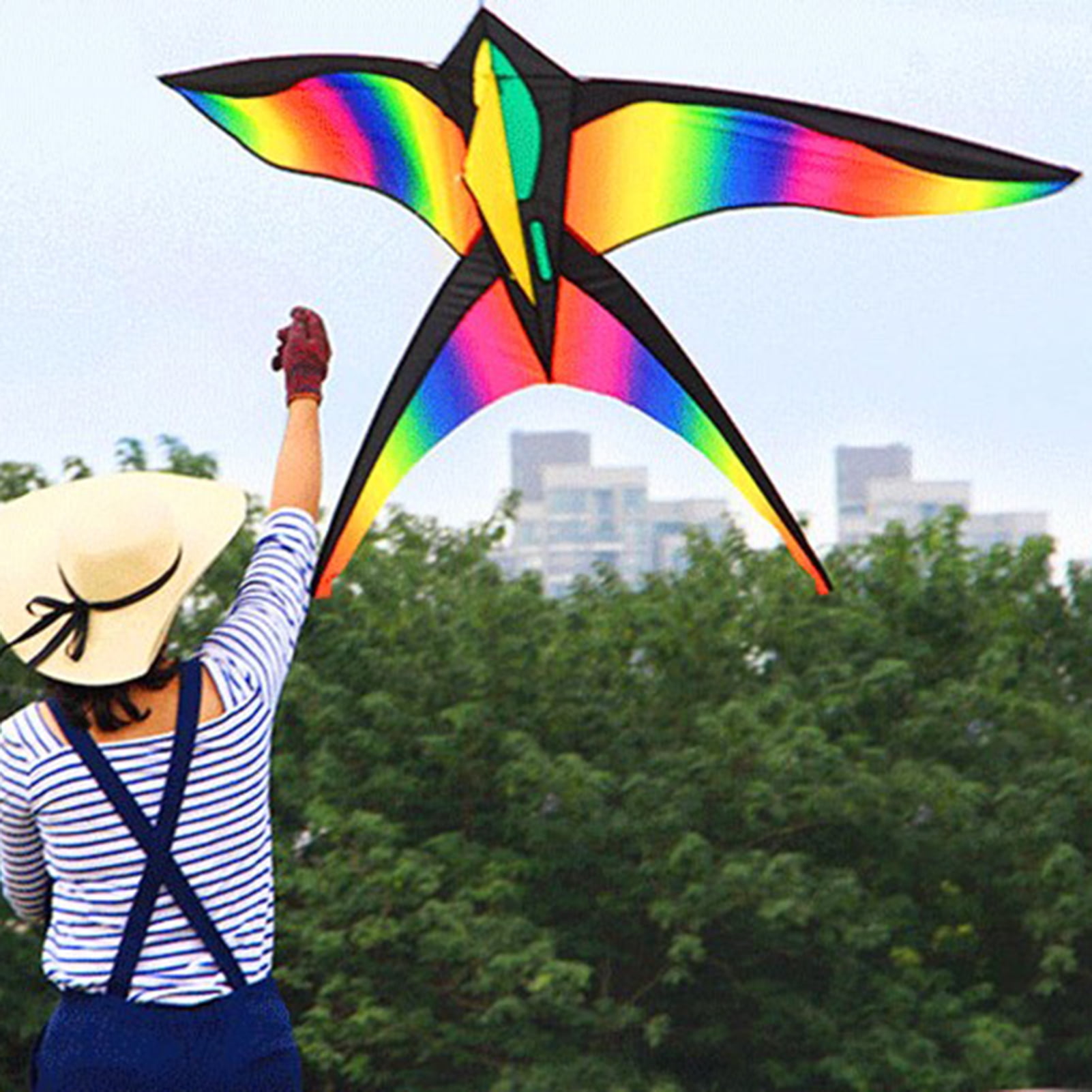 New Colorful Swallow Kite Rainbow Kite Color Bird Flying Kites Kids Toy Gift 