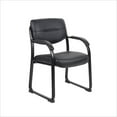 thumbnail image 1 of Scranton & Co Contemporary Leather Sled Base Side Chair with Arms, 1 of 1