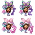 thumbnail image 2 of Globo con números en color rosa y morado para casa de muñecas Gabby, decoración para fiesta de cumpleaños de niña, suministros para baby shower, juegos de globos de juguete para niños, 2 of 5