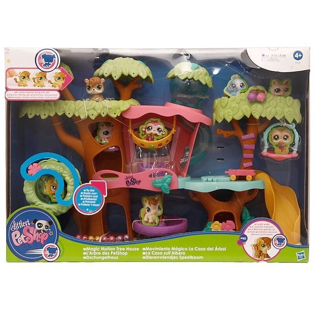 Hasbro Littlest Pet Shop Action Figures Model Pet House Forest House Tree House Animal Doll Genuine Collection Hobby Gifts Toys Gong Bohan LED