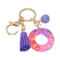 thumbnail image 1 of Hangs 2 Resin Glittering Letter Keychain Set—Stylish English Character Key Chain with Color Stitching Flowing Design for Fashion Accessories and Daily Use, 1 of 5