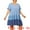 Blue, variant on Babydoll Ruffle Flowy Swing Hem Chambray Mini Dress 1X Blue