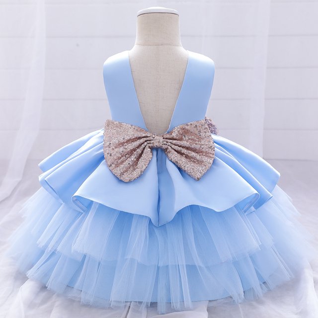 Vestido de bebé, vestido de novia con encaje calado, vestido lavado, vestido de princesa de algodón para niños, vestido
