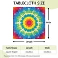 thumbnail image 2 of Rainbow Tie Dye Mandala Flower Pattern Square Fitted Tablecloth with Elastic Edge,Square Table Cover,Washable Elastic Table Cover for Home Kitchen Party Decor 34"x34", 2 of 6