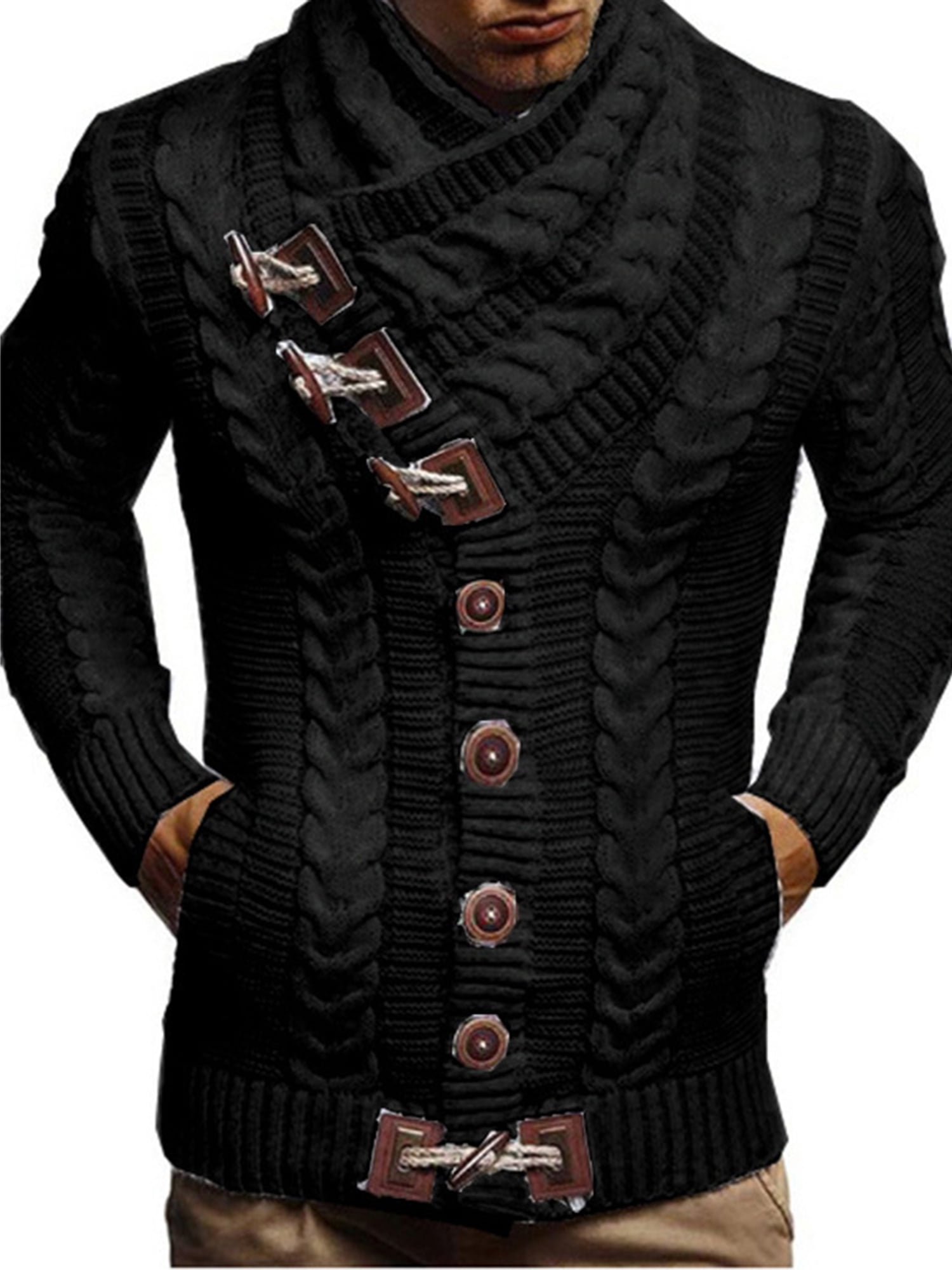 Mens Casual Stand Collar Cardigan 
