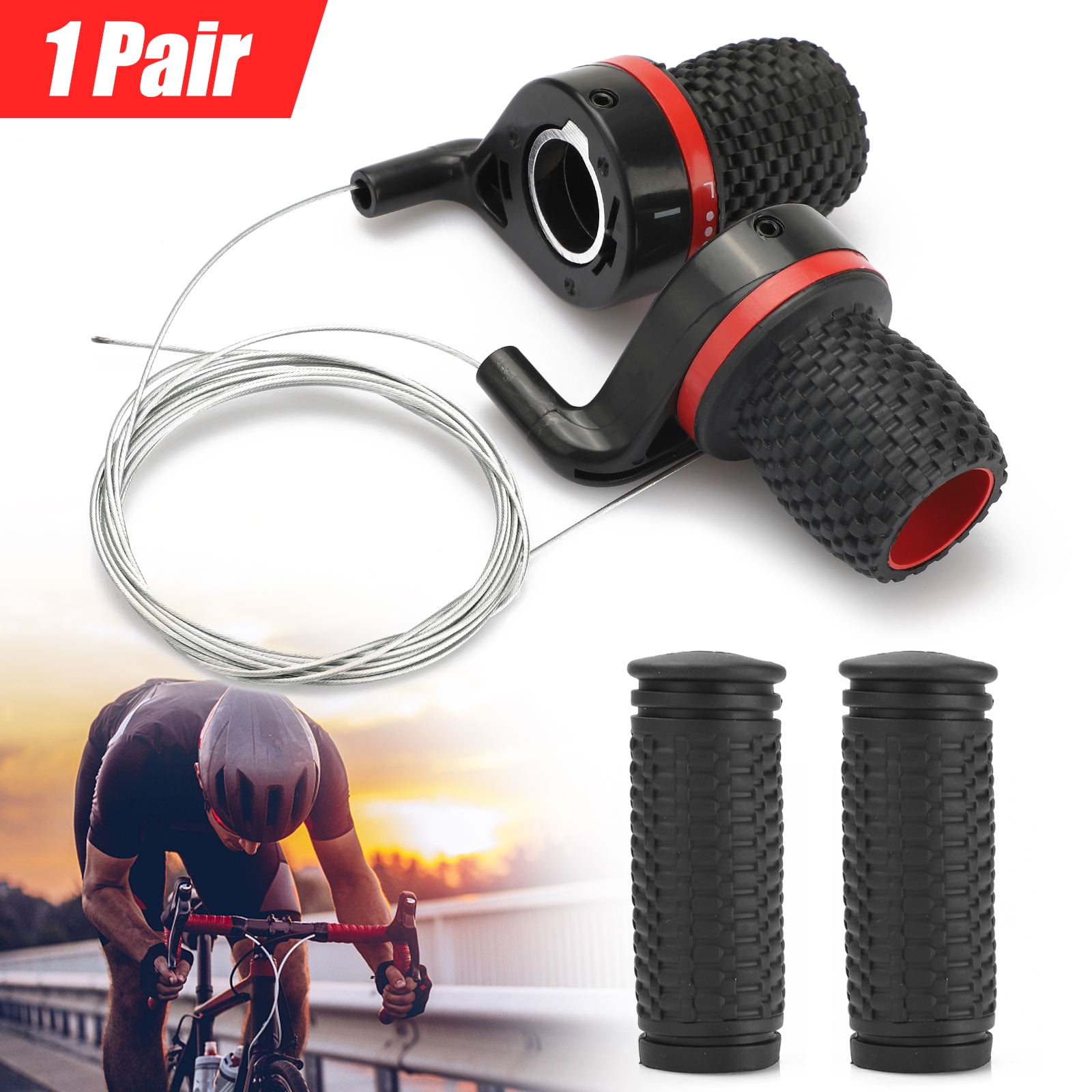 TSV 2Pcs Bicycle Mountain Bike Speed Shifter Handle Bike Shift Levers