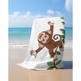 thumbnail image 4 of Brown Cute Monkey Beach Towels Oversized Super Absorbent, Playing Funny Animal on Branch Lightweight Bath Towel Quick Dry Sets For Bathroom/Pool/Rv Camping/Beach Play/Gym Room/Picnic 31"x62", 4 of 8