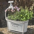 thumbnail image 7 of Tarmeek White Iron Oval Tall Planter - Creative Faucet Design Plant Container for Indoor Outdoor Home Garden, Modern Decorative Pot for Various Plants, 7 of 7