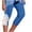 Blue, variant on Pedal Pushers for Women Yoga Leggings Trendy Summer Knee Length Elastic Waist Plus Size Leggings Dressy Casual Yoga Capris with Pockets White XL