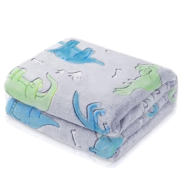 Manta de Dinosaurio para NiñOs, Manta Que Brilla en la Oscuridad para NiñOs, Manta para NiñOs PequeñOs, Regalos de Dinosaurios para NiñOs/NiñOs(A)