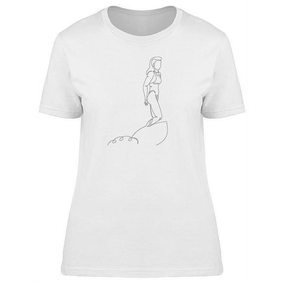 One Line Surfing Girl T-Shirt Women -Image by Shutterstock, Female Medium