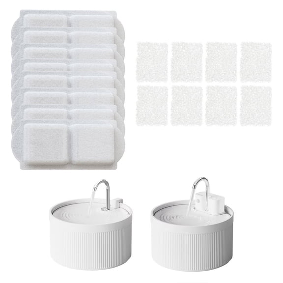 PawsPik Ceramic Water Fountain Replacement Filters for Dog & Cat, Count of 8
