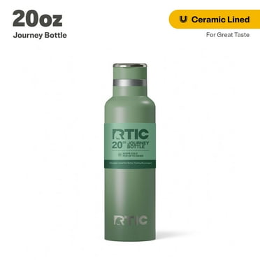 RTIC 20 oz Ceramic Lined Insulated Journey Bottle, Leak-Proof Lid, Sage