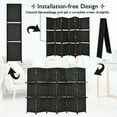 thumbnail image 6 of Gymax 6 Panel Folding Room Divider 6Ft Weave Fiber Screen W/ 2 Display Shelves Black, 6 of 10