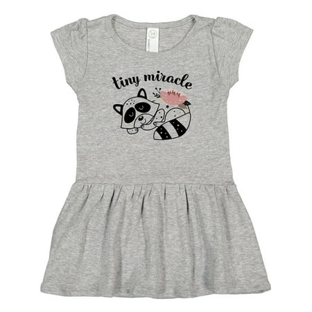 

Inktastic Tiny Miracle Baby Girl Raccoon Girls Baby Dress
