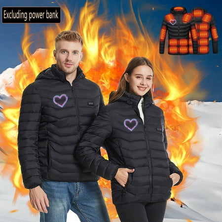 Qeaghou Women Heated Coat Windbreaker Softshell Lightweight Heated Jackets Rechargeable 21 Heating Zones Winter Coats M-6xl Deals Of The Day