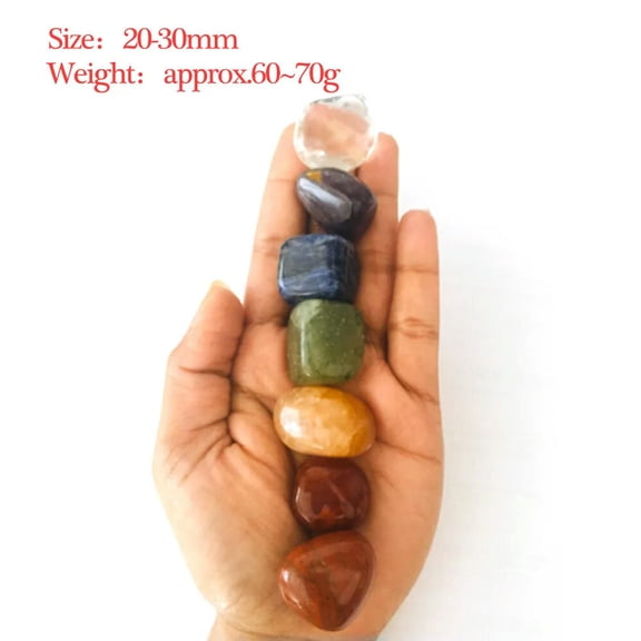 MATROOY 7 Chakra Crystal Healing Stone Set 7 Tumbled Stones Natural Gemstone Reiki