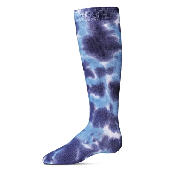 MeMoi Girls Bleached Tie Dye Cotton Blend Knee High Socks - Girls - Female, 10, Lavender