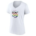 thumbnail image 2 of Women's White Seattle Kraken Team Pride Logo V-Neck T-Shirt, 2 of 3