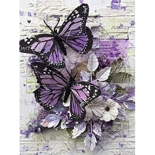 Butterfly Diamond Painting Kits for Adults Beginner ,5D DIY Full Drill  Diamond Art for Home Decor Gifts 12x16inch 