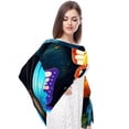 thumbnail image 4 of Flower Butterfly Chiffon Yarn Silk Hair Scarf for Women - Breathable Translucent Lightweight Wrap Shawl - 180x73cm Size Accessory, 4 of 6