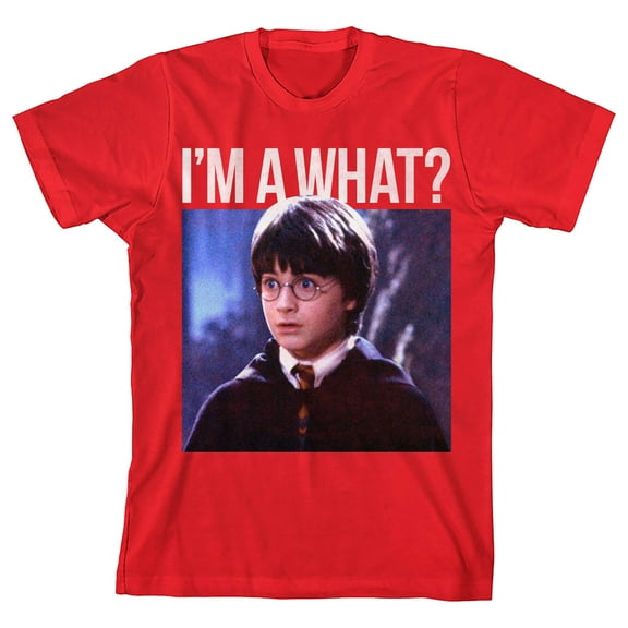 Harry Potter I'm a What? Meme Boy's Red T-shirt-Medium