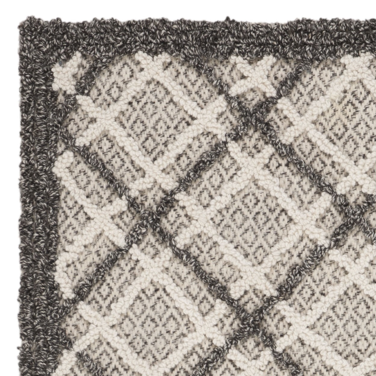 SAFAVIEH Trace Millicent Geometric Wool Area Rug, Dark Grey/Light Grey, 2'3" x 4'