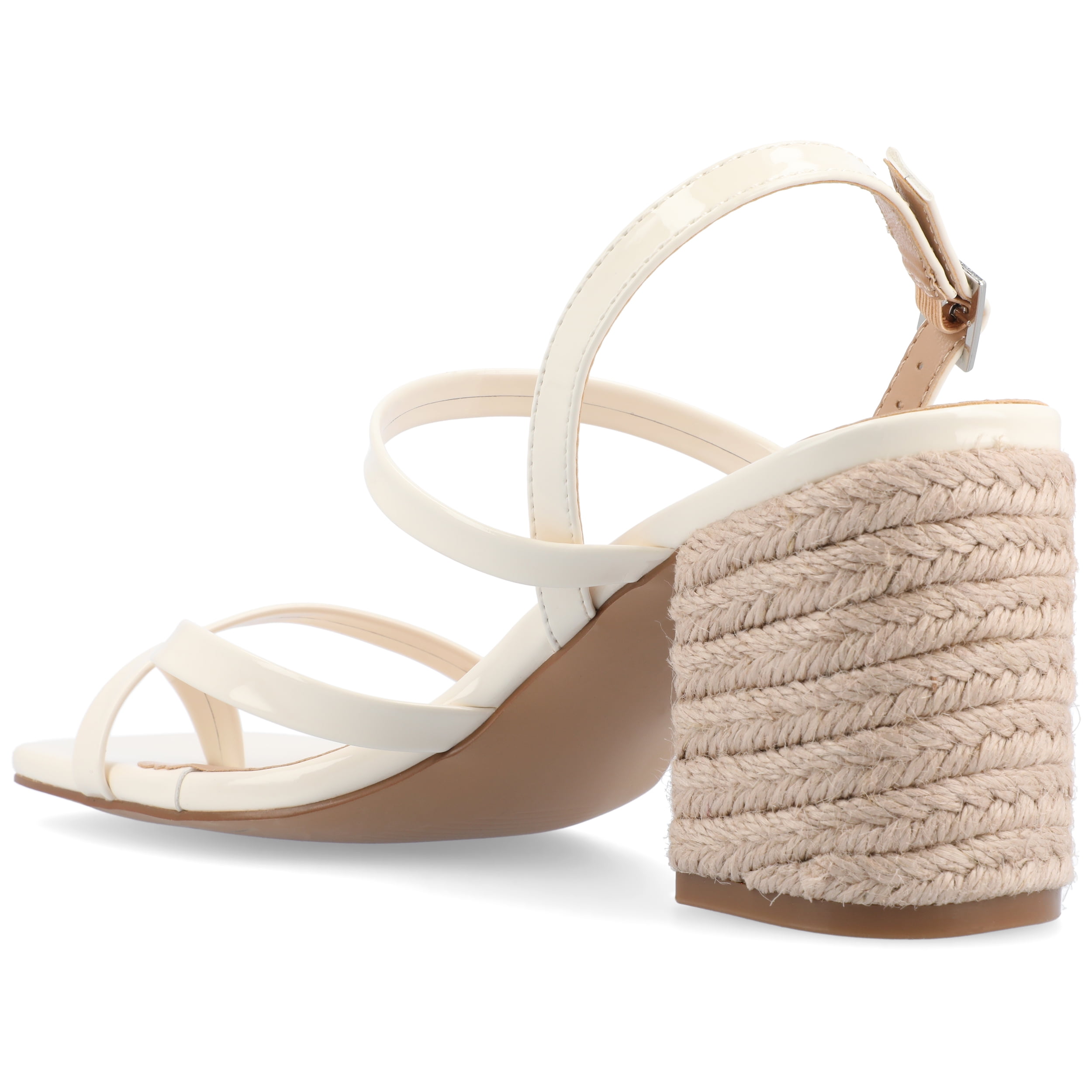Journee Womens Olivina Jute Covered Block Heel Dress Sandals