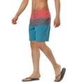 thumbnail image 4 of MODA NOVA Big & Tall Men's Summer Color Block Shorts Drawstring Board Shorts Red Blue 38W, 4 of 5