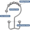 thumbnail image 5 of Titanker Shower Curtain Hooks Rings, Rust Resistant Metal Double Glide Shower Hooks for Bathroom Shower Rods Curtains, Set of 12 Hooks - White, 5 of 10