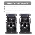 thumbnail image 5 of ifundom 2Pcs Folding Metal Hinges Black with Positive Lock for Furniture Legs and Household Use, 5 of 6