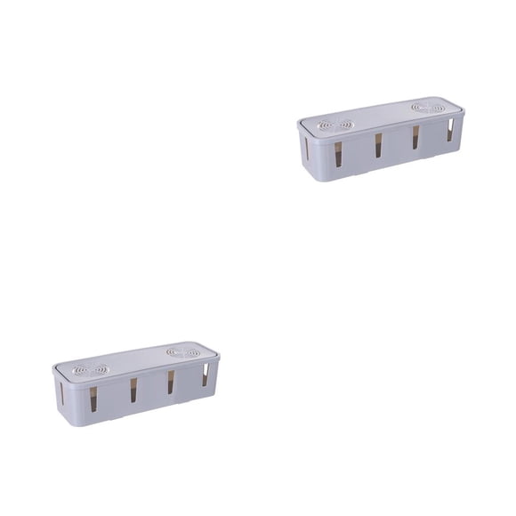 Caja de almacenamiento organizadora de cables Seitruly Gris 2piezas