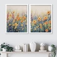thumbnail image 2 of PixonSign Framed Wall Art Yellow Wildflowers Garden Floral Posters, Set of 2 Nature Pastel Botanical Field Illustrations Wall Decor, Adhesive Canvas Prints for Home Decor - 8"x10" White, 2 of 5