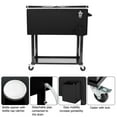 thumbnail image 5 of Winado 80QT Rolling Spray Iron Cooler Cart Ice Bee Chest Patio Warm Shelf Black, 5 of 7