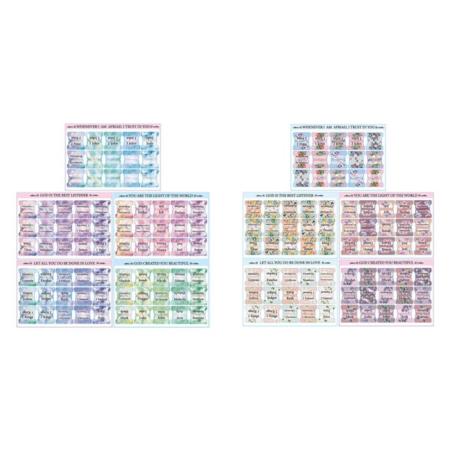 POINTERTECK 20pcs Laminated Bible Tabs (Large Print Easy To Read) Bible Journaling Supplies Bible Book Tabs Christian Gift Bible Index Tabs Easy To Read And Apply